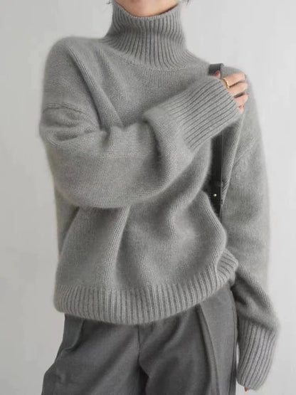Ingerid | Løs Sweater med Rullekrave