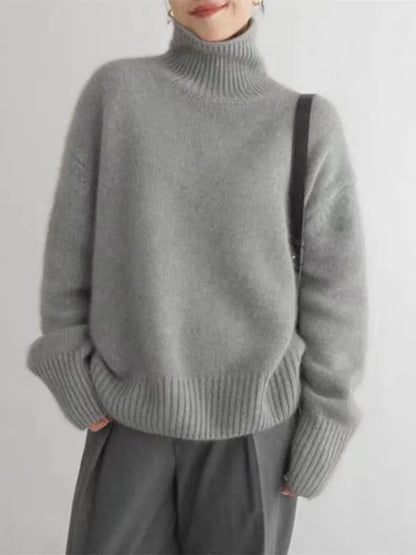 Ingerid | Løs Sweater med Rullekrave