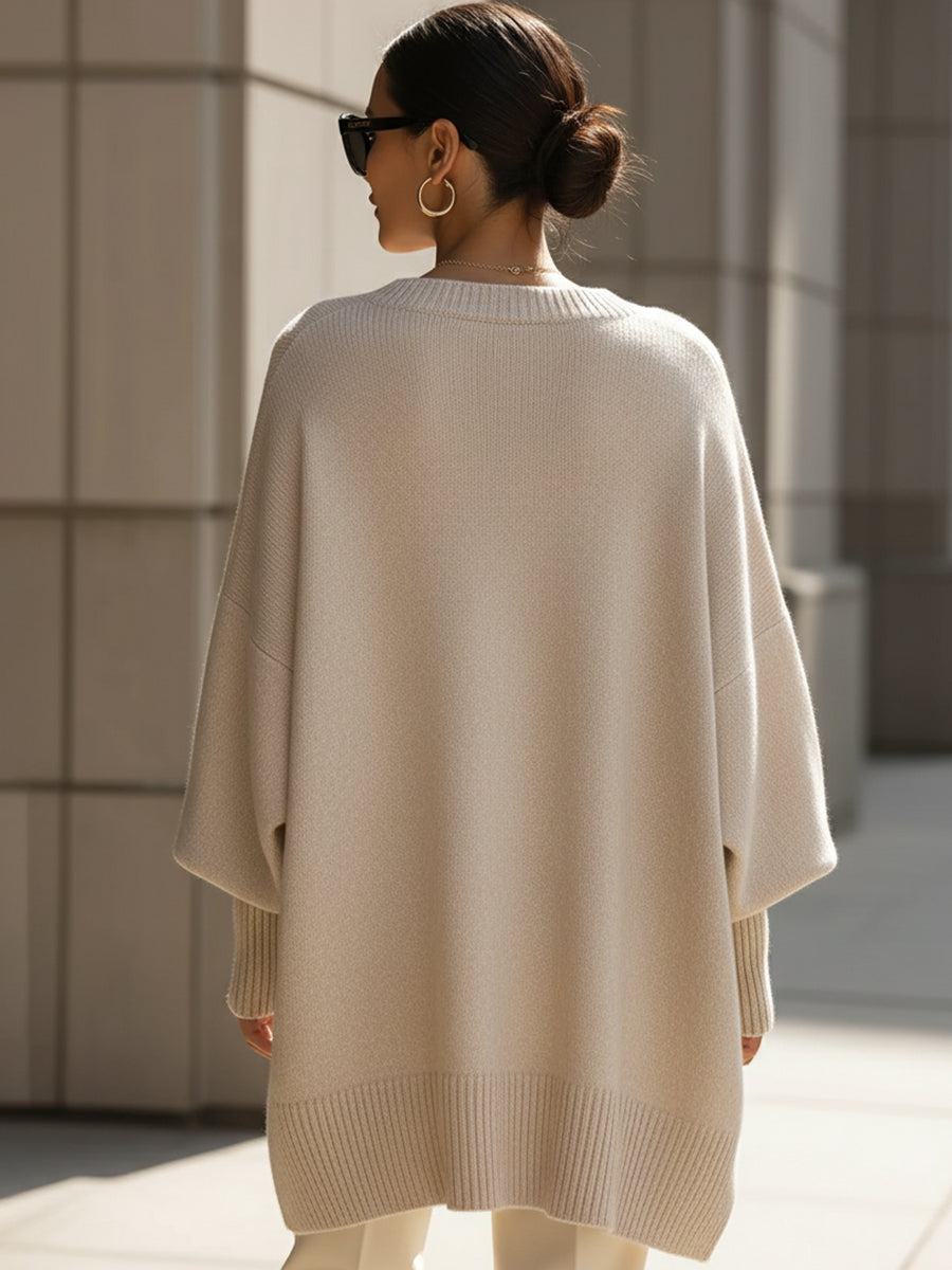 Jorunn | Oversize Striktrøje med Lange Ærmer