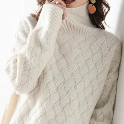 Ilse | Struktureret Rullekrave Sweater