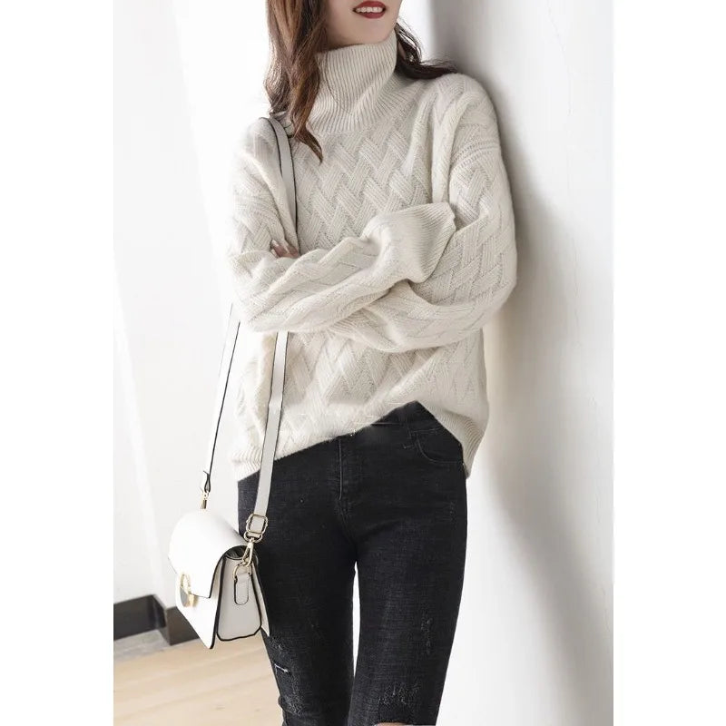 Ilse | Struktureret Rullekrave Sweater