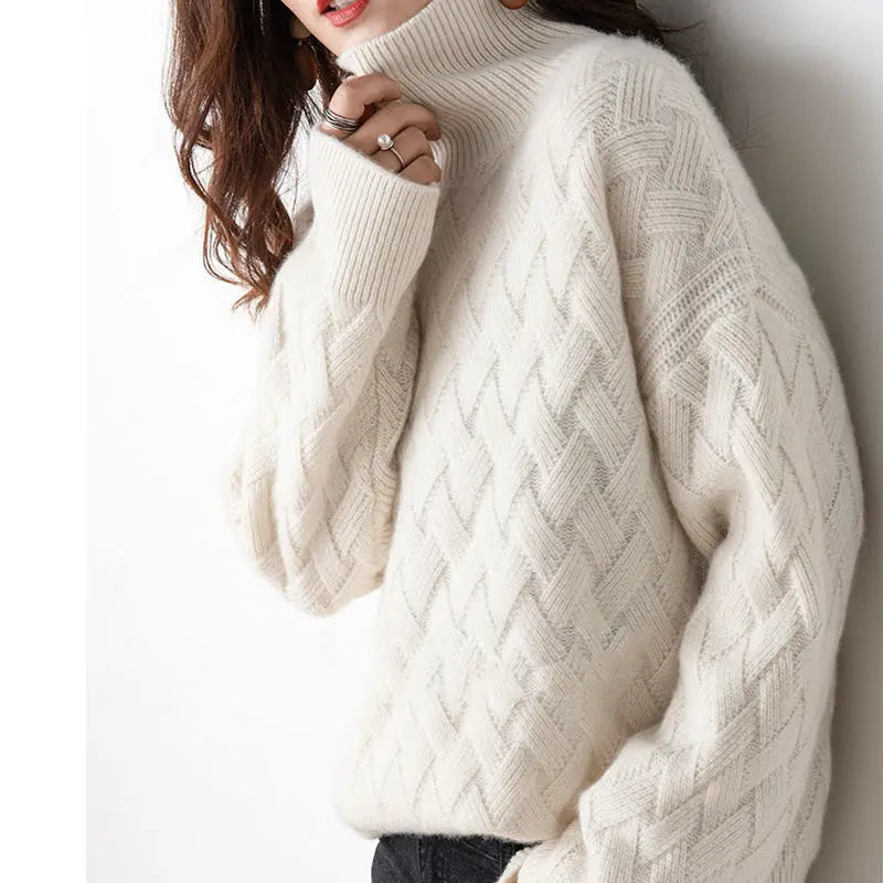 Ilse | Struktureret Rullekrave Sweater