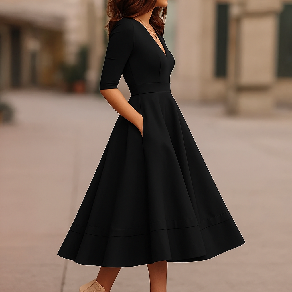 Ragnlaug | Retro Midikjole i A-facon