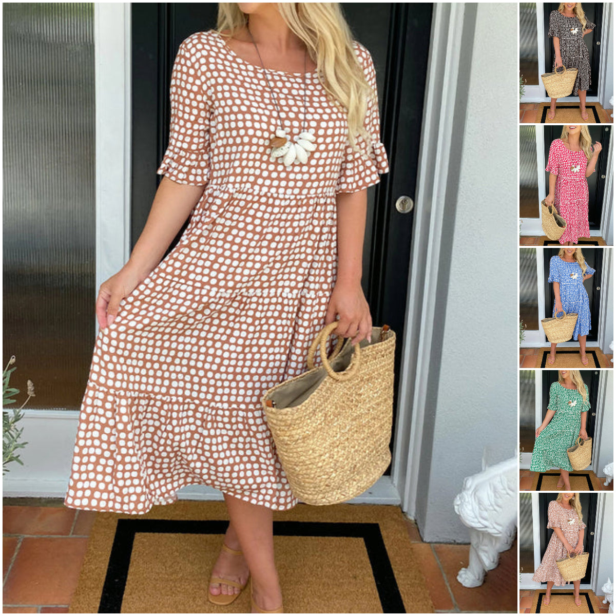 Juna | Retro-stil let midi-kjole