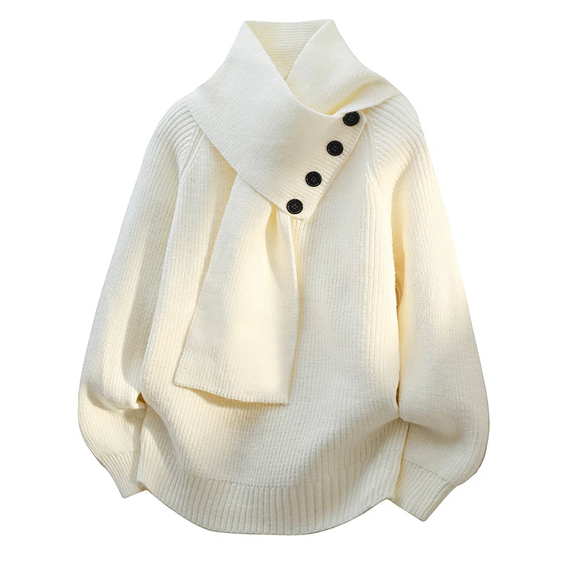 Bergros | Sweater med Sjalskrave