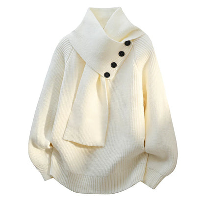 Bergros | Sweater med Sjalskrave
