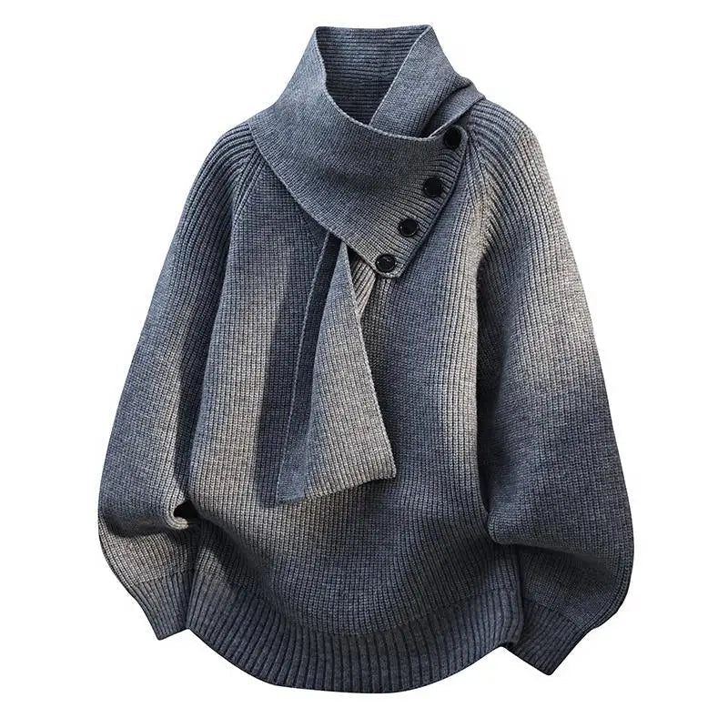 Bergros | Sweater med Sjalskrave