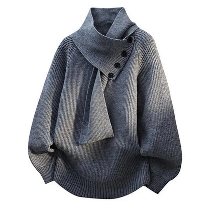Bergros | Sweater med Sjalskrave
