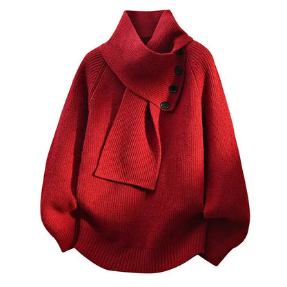 Bergros | Sweater med Sjalskrave