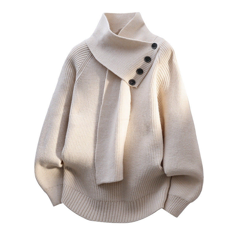 Bergros | Sweater med Sjalskrave