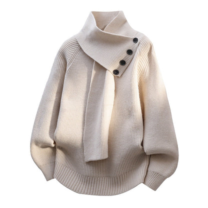 Bergros | Sweater med Sjalskrave