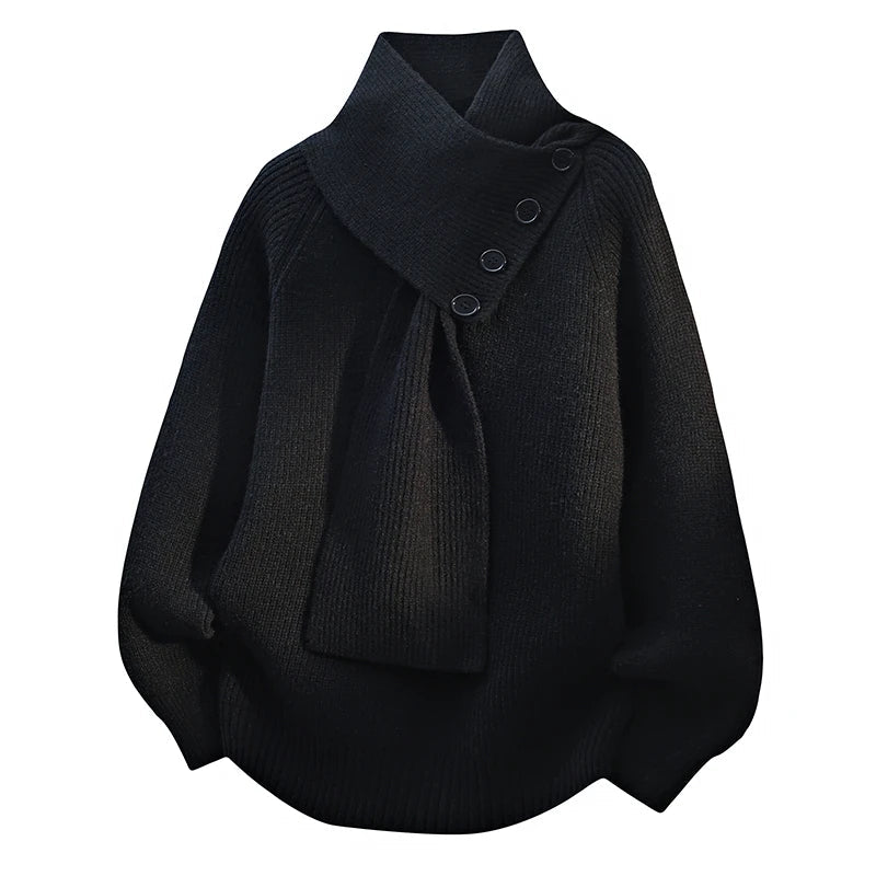 Bergros | Sweater med Sjalskrave