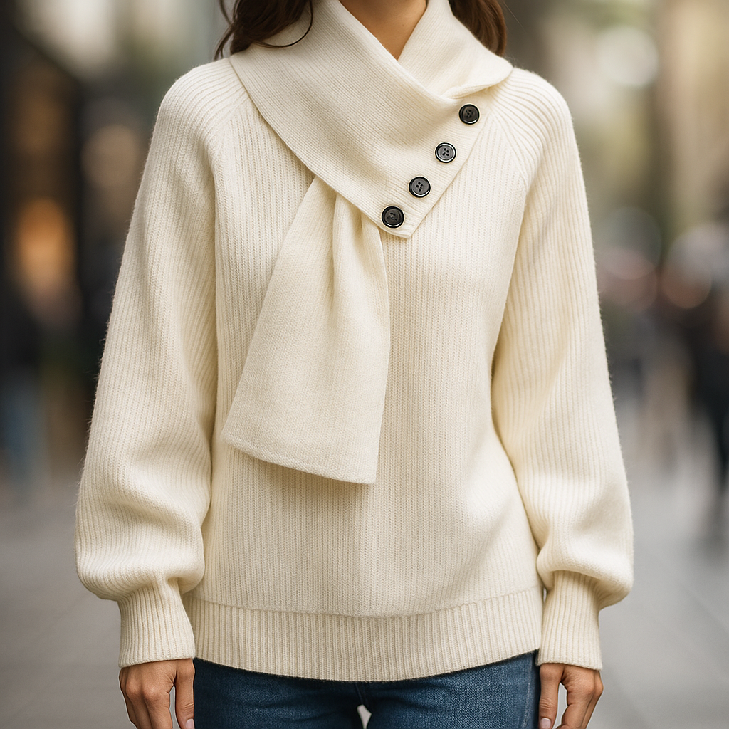 Bergros | Sweater med Sjalskrave