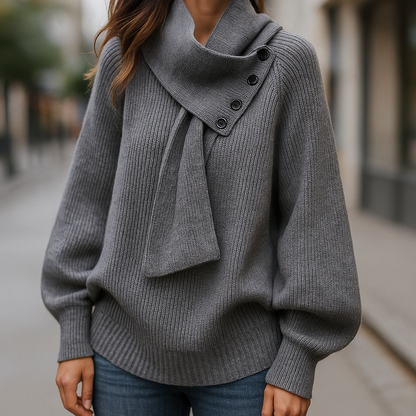 Bergros | Sweater med Sjalskrave