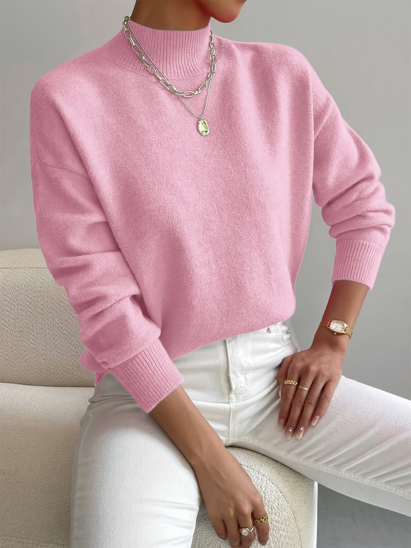 Gunnlaug | Afslappet Sweater med Høj Hals
