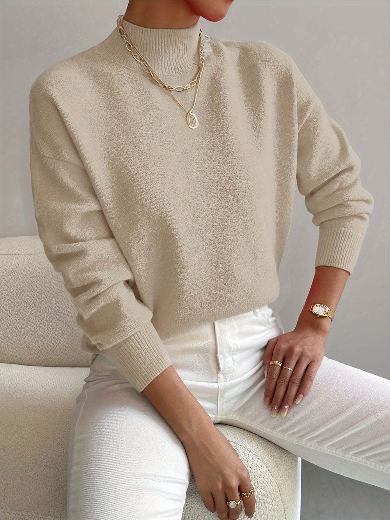 Gunnlaug | Afslappet Sweater med Høj Hals