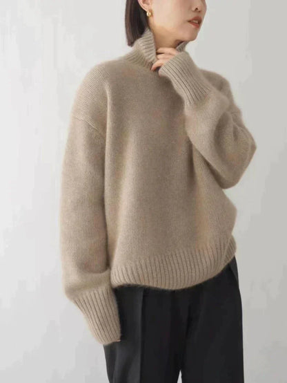 Ingerid | Løs Sweater med Rullekrave