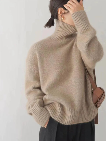 Ingerid | Løs Sweater med Rullekrave