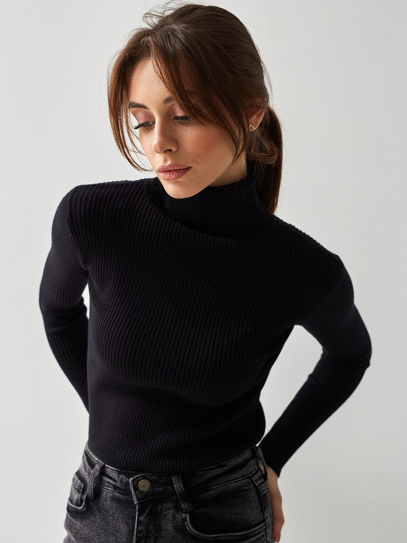 Dagbjørt | Ribstrik Sweater med Rullekrave