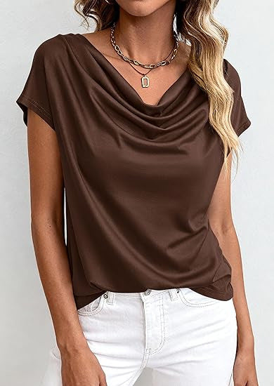 Ulrikke | Bluse med Vandfaldshals