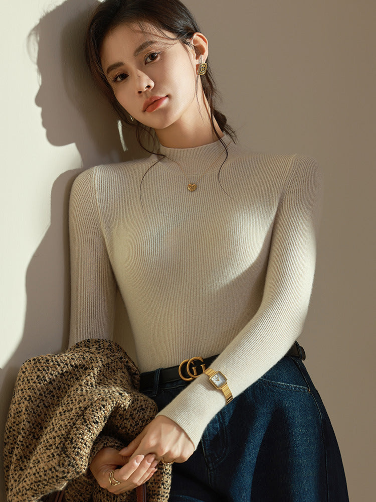 Ingebrid | Ribstrikket Sweater med Rullekrave