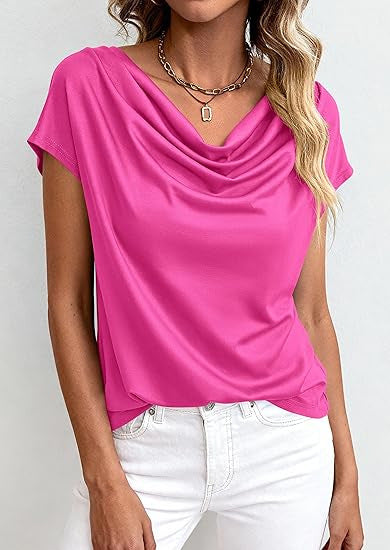 Ulrikke | Bluse med Vandfaldshals