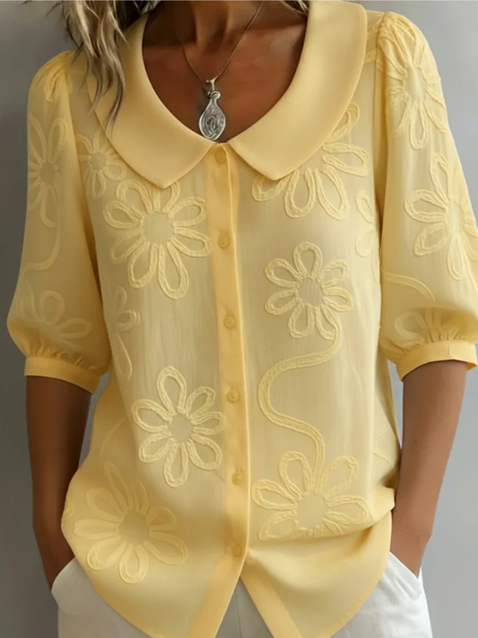 Clara | Bluse med Blomsterbroderi