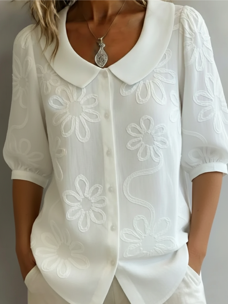 Clara | Bluse med Blomsterbroderi