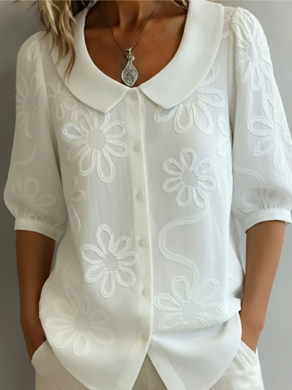 Clara | Bluse med Blomsterbroderi