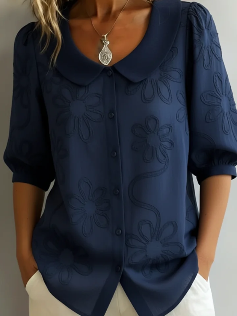 Clara | Bluse med Blomsterbroderi