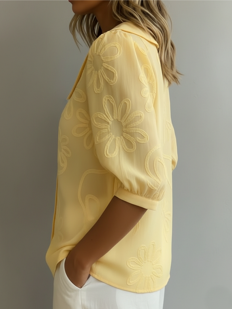 Clara | Bluse med Blomsterbroderi
