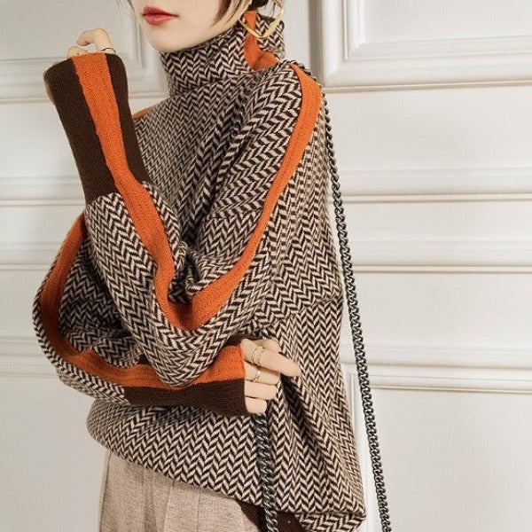 Georgia | Bold Stribet Højhalset Sweater
