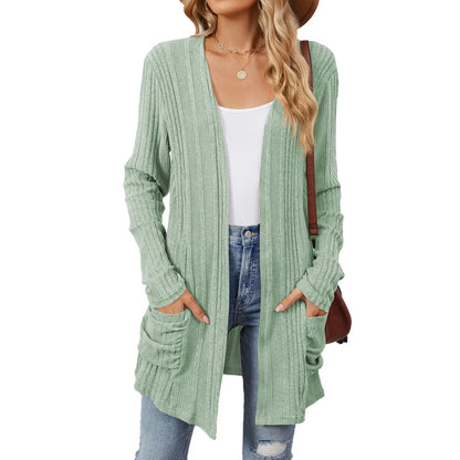 Gjertrud | Lang Cardigan med Lommer