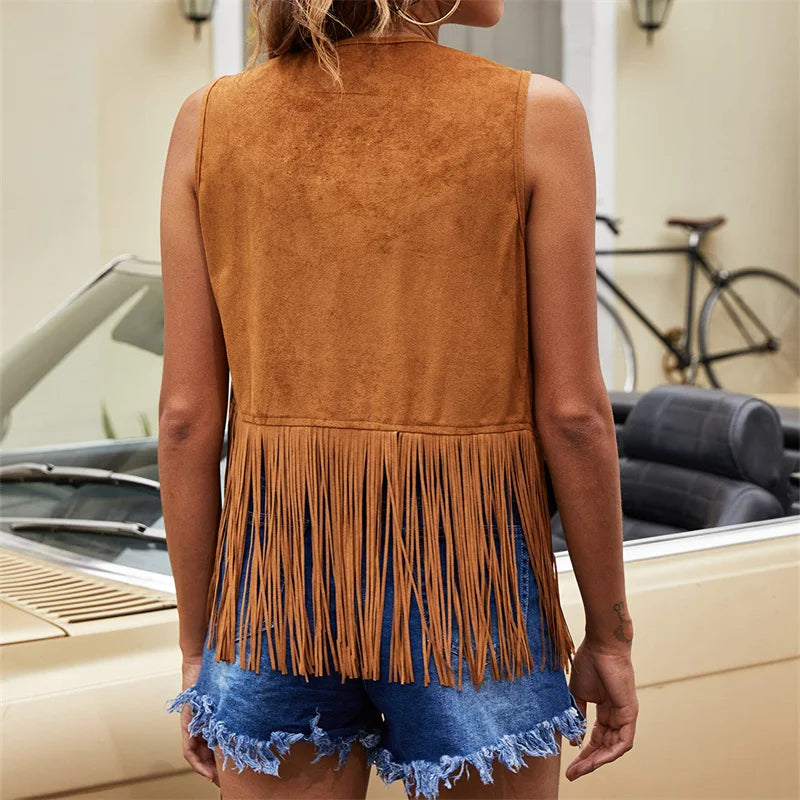Tammy™ | Vintage Frynset Suede Vest