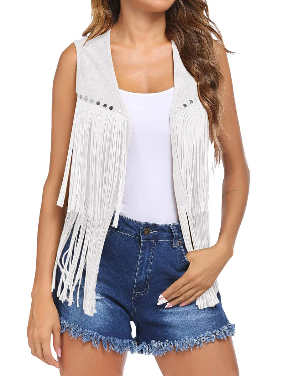 Tammy™ | Vintage Frynset Suede Vest