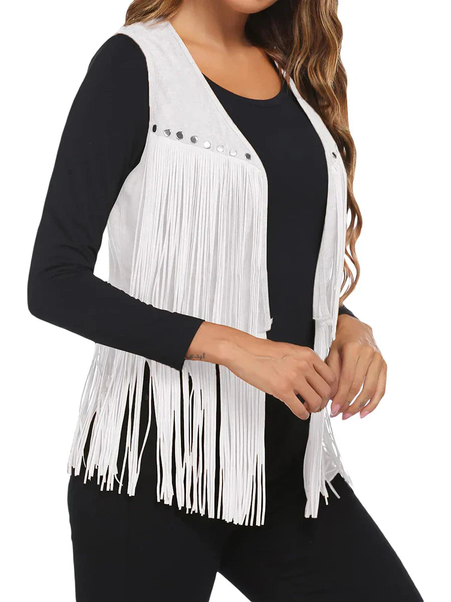 Tammy™ | Vintage Frynset Suede Vest