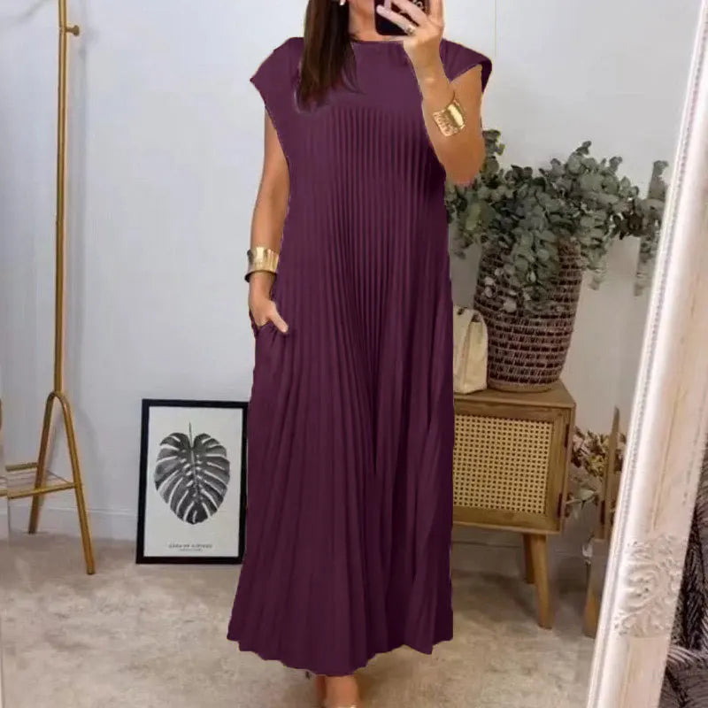 Laura | Plisseret Maxi Kjole