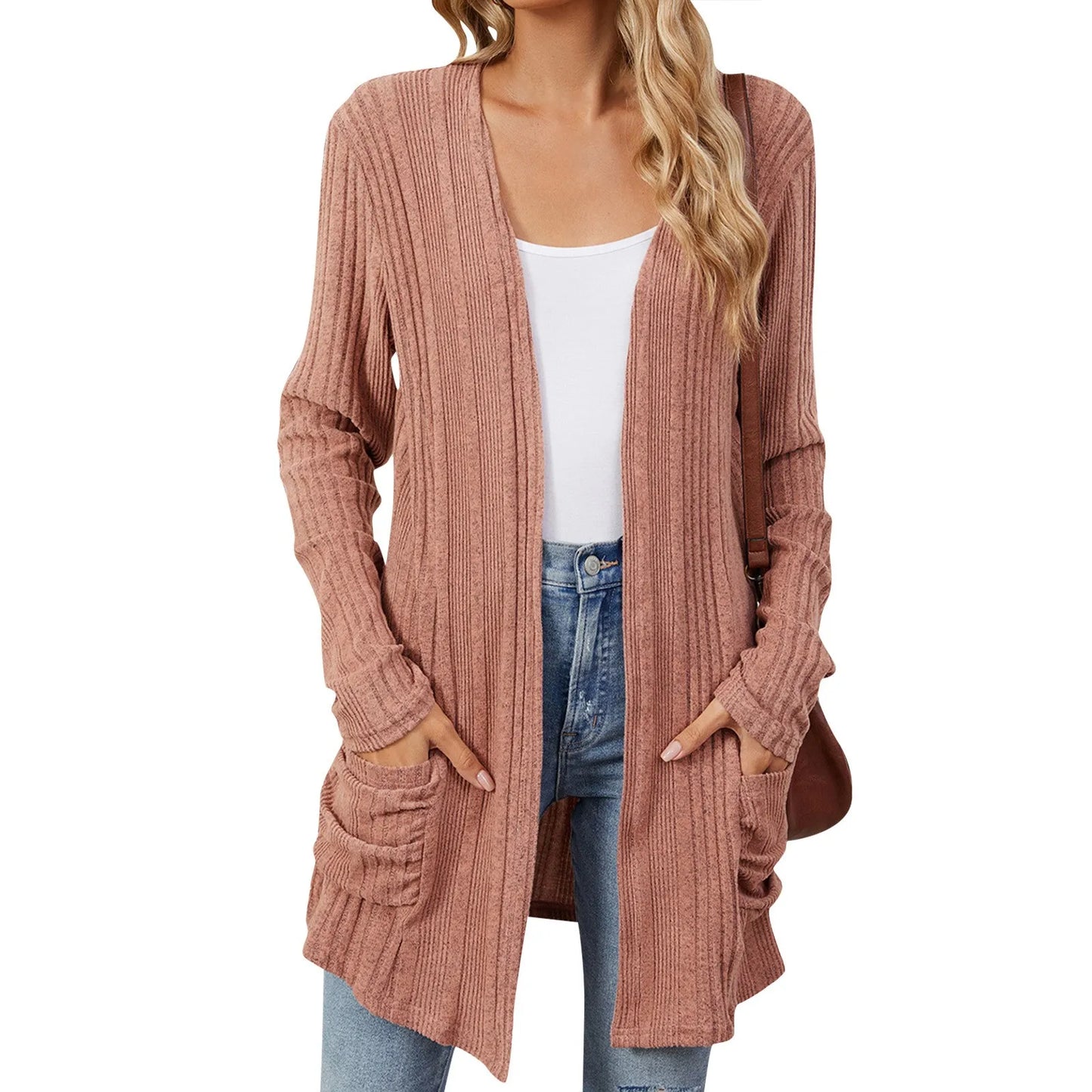 Gjertrud | Lang Cardigan med Lommer