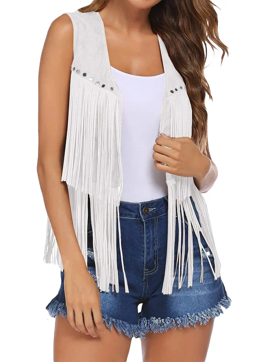 Tammy™ | Vintage Frynset Suede Vest