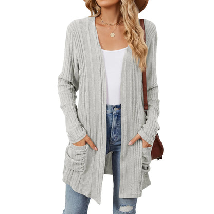 Gjertrud | Lang Cardigan med Lommer