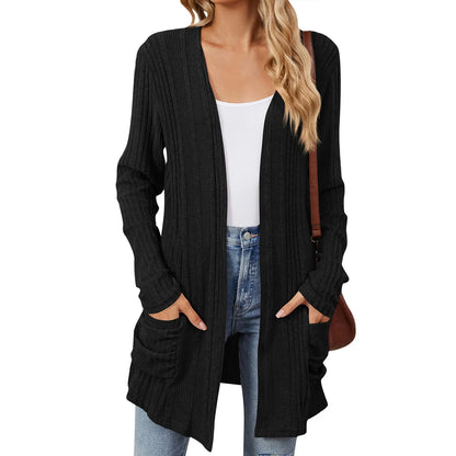 Gjertrud | Lang Cardigan med Lommer