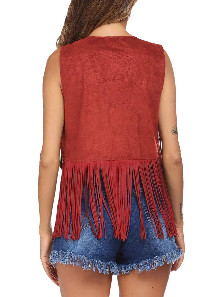 Tammy™ | Vintage Frynset Suede Vest