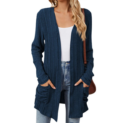 Gjertrud | Lang Cardigan med Lommer