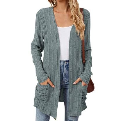 Gjertrud | Lang Cardigan med Lommer