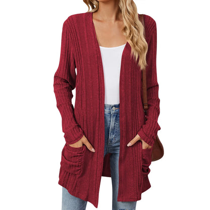 Gjertrud | Lang Cardigan med Lommer