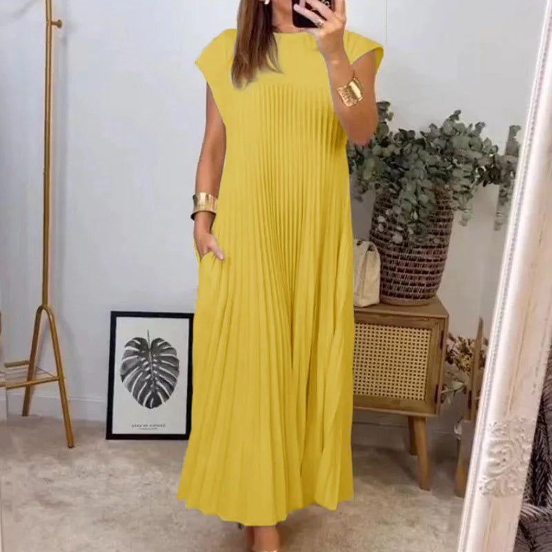Laura | Plisseret Maxi Kjole