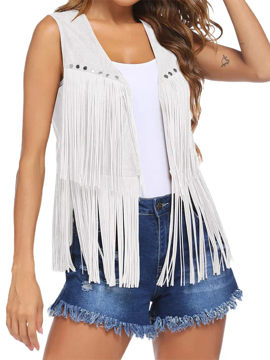 Tammy™ | Vintage Frynset Suede Vest