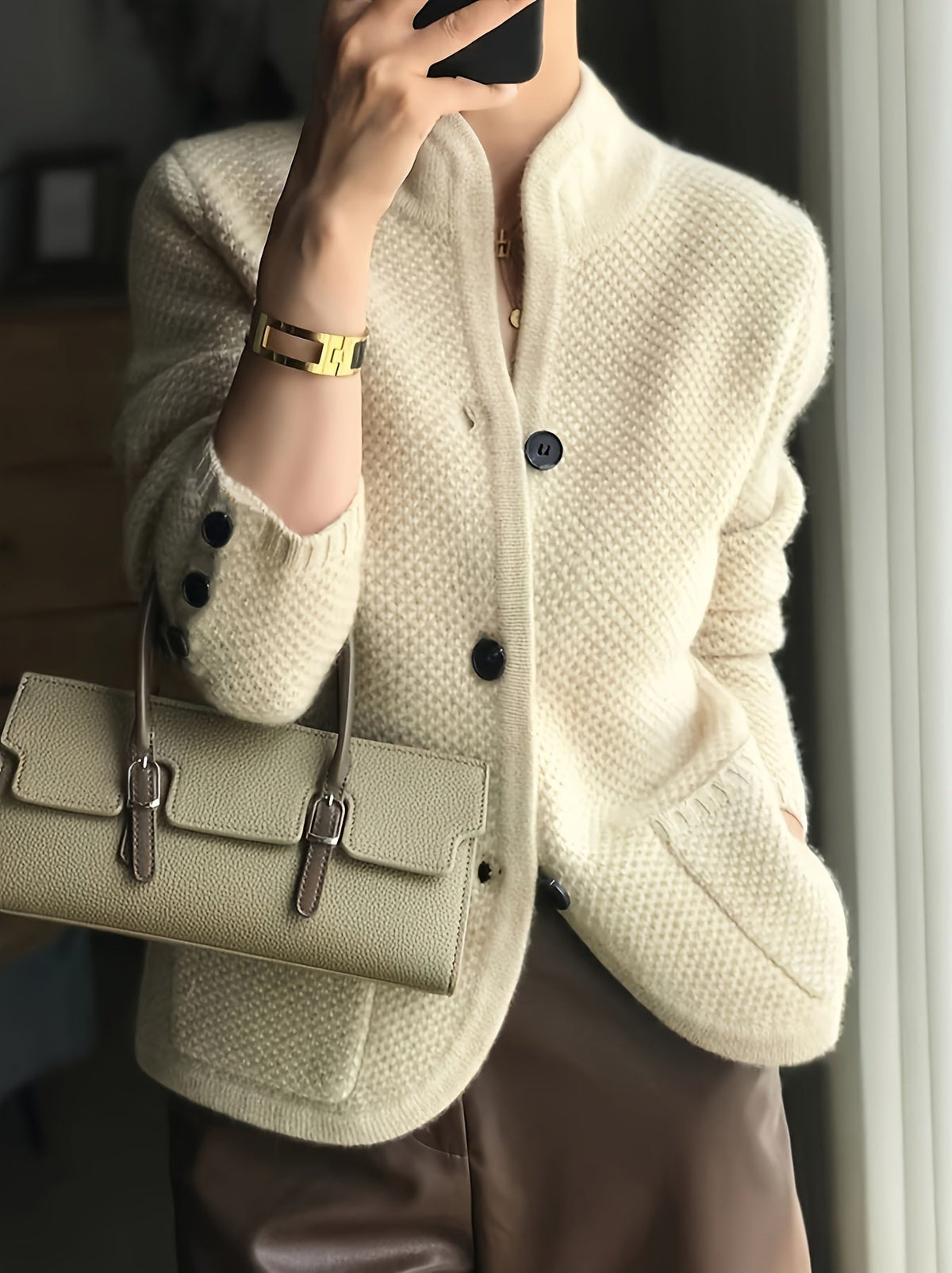 Trine | Cardigan med Ståkrave