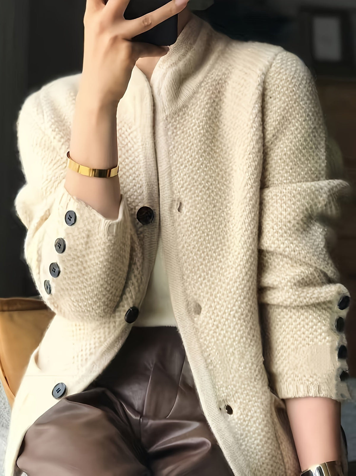 Trine | Cardigan med Ståkrave