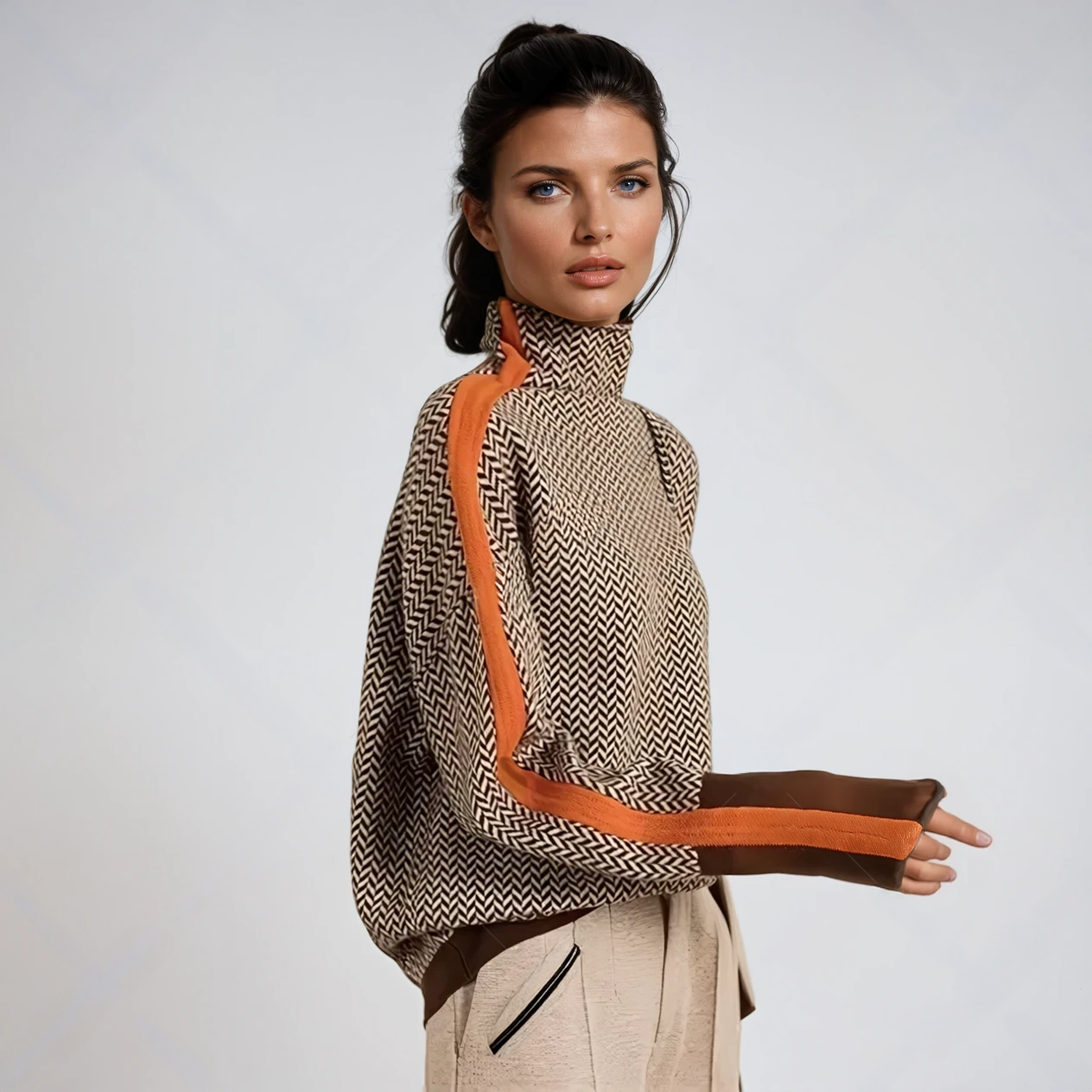 Georgia | Bold Stribet Højhalset Sweater